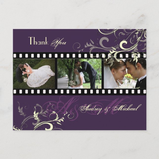 Frotte les cartes postales Mariage Merci (Devant)
