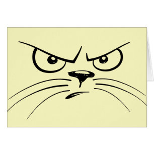 Frowning Gezeichnet Katzengesicht