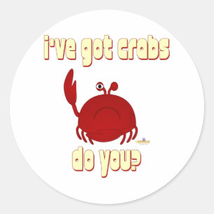 Frowning Red Crab habe ich Krebse Got. Runder Aufkleber