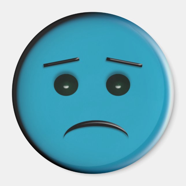 Frowny Face2 - Blau Magnet (Vorne)