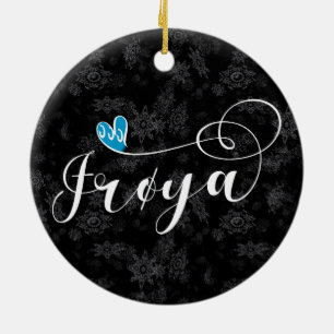 Frøya Flag Heart, Trøndelag Keramik Ornament