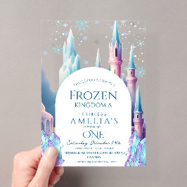 Frozen 1st Birthday Cartoon Castle Acryleinladungen