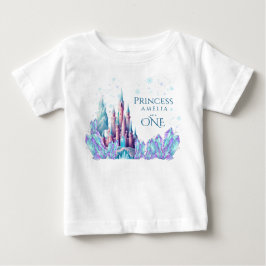 Frozen 1st Birthday Cartoon Castle First Birthday  Baby T-shirt
