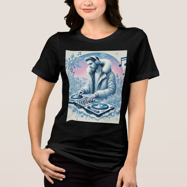 Frozen Beats: DJ in einem Chill Wonderland Tri-Blend Shirt (Vorderseite)