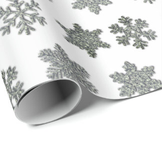 Frozen crystal frosty silver snowflakes  geschenkpapier