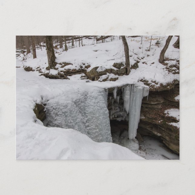Frozen Dundee Falls in Winter, Ohio Postkarte (Vorderseite)