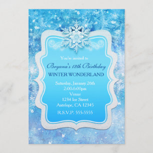 Frozen EisWinter Wonderland Snowflake Einladungen