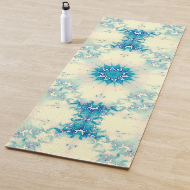 Frozen Frosty Blue Snowflake Wintermuster Yogamatte (Beispiel)