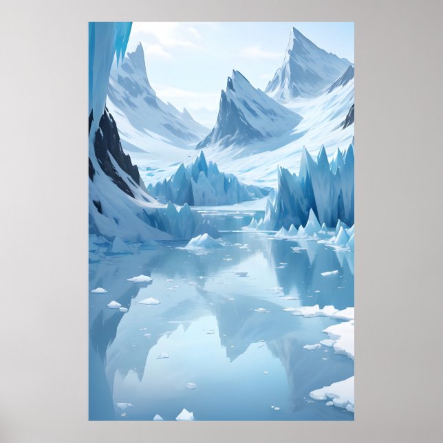Frozen Mountain Lake Poster (Vorne)