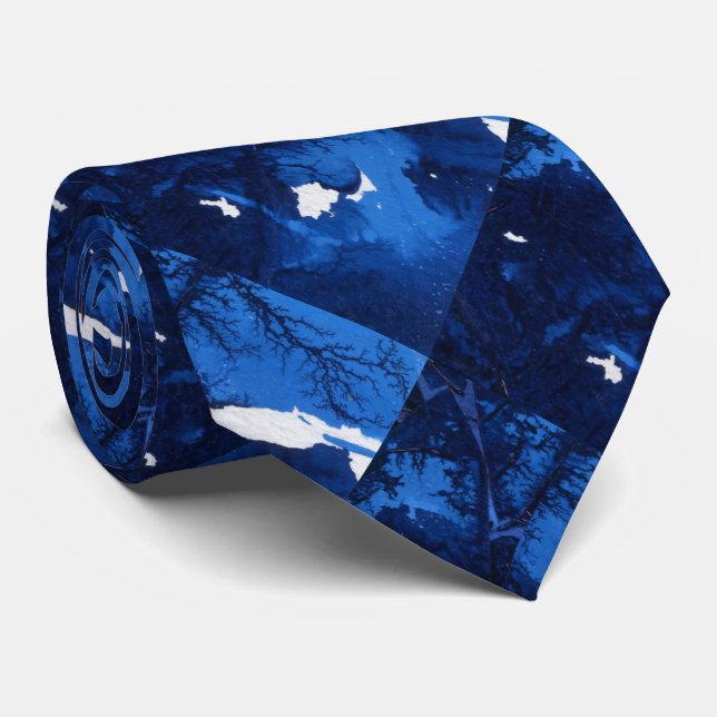 "Frozen Ridge" Cravate de conception abstraite (Roulé)