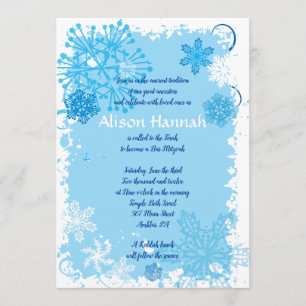 FROZEN SNOWFLAKES Bar Bat Mitzvah Einladung