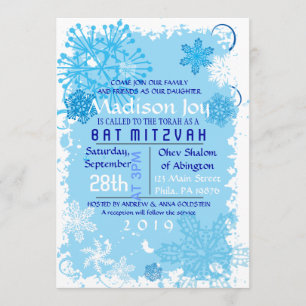FROZEN SNOWFLAKES Bar Bat Mitzvah Einladung