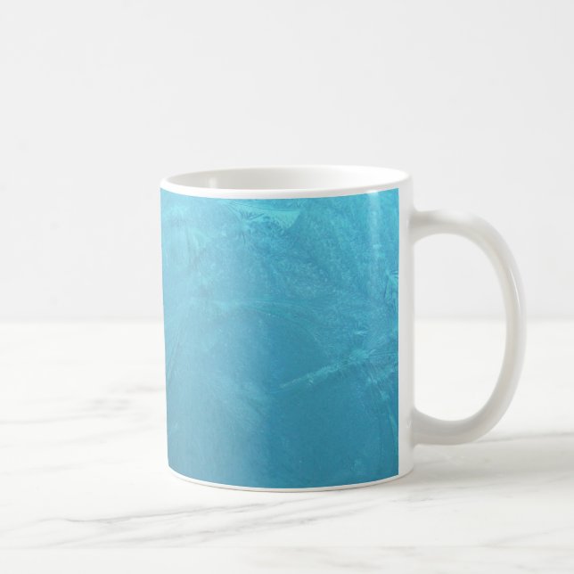 Frozen Water Ice Blue Frost Chic Winter Metallic Kaffeetasse (Rechts)