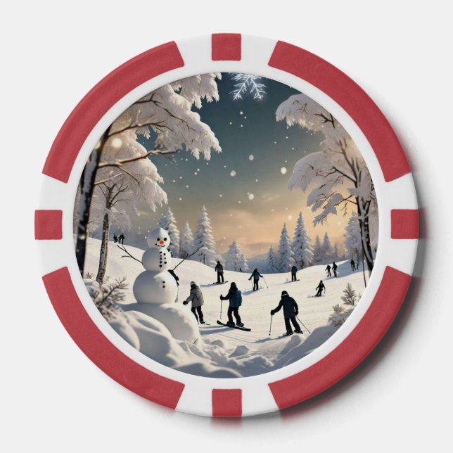 "Frozen Waterfall Wonder" Pokerchips (Vorderseite)