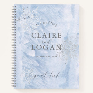 Frozen Winter Silver Snowflakes Hochzeit Notizbuch