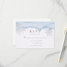 Frozen Winter Silver Snowflakes Hochzeit RSVP