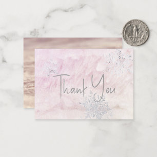 Frozen Winter Snowflake Pink Baby Dusche Danke Mitteilungskarte