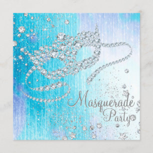 Frozen Winterwonderland Diamant Masquerade Party Einladung