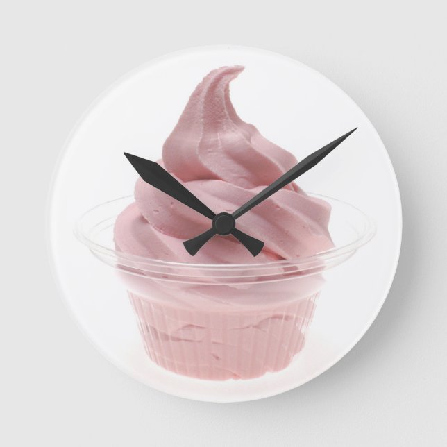 Frozen Yogurt Runde Wanduhr (Vorderseite)