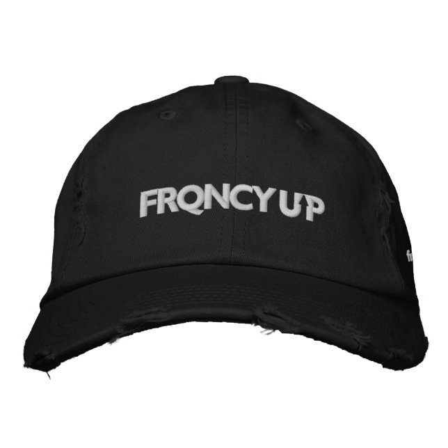 FRQNCY UP Black Hat Bestickte Baseballkappe (Vorderseite)