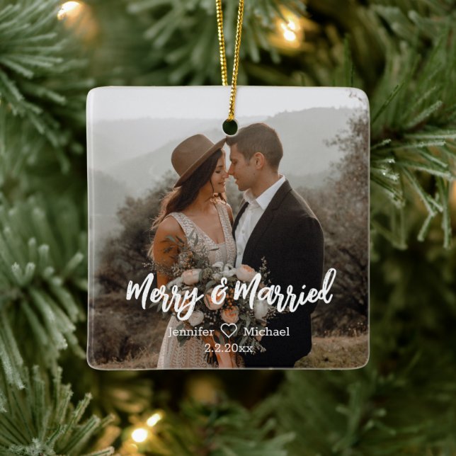 frry&verheiratet, frisch verheiratet 2 Fotos Hands Keramikornament (Baum)
