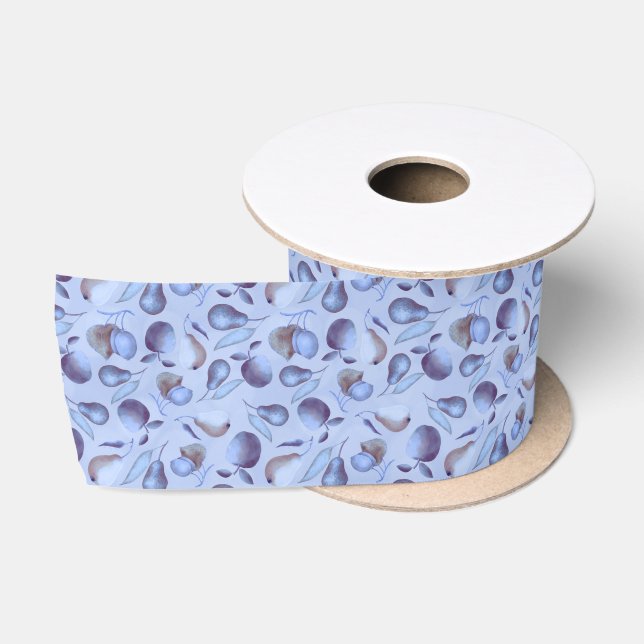 Frucht blaues Muster Satin Band Satinband (Spule)