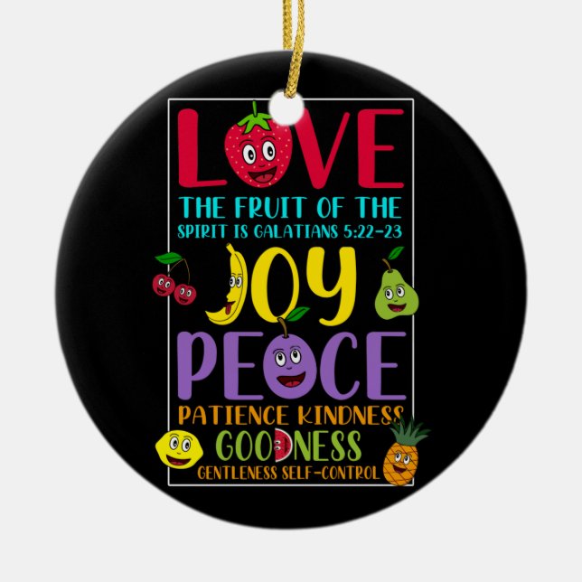 Frucht der Geistgalatianer 5 22 Inspiration C Keramik Ornament (Vorne)