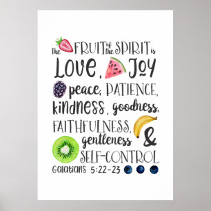 Frucht des Geistes, Bibelvers Acryl Druck Poster