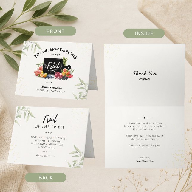 Frucht Des Geistes Christlich Personalisiert Dankeskarte (Faith based thank you card)