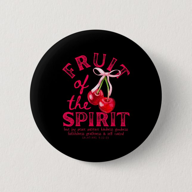 Frucht des Geistes Christliche Kokette Rosa Schlei Button (Vorderseite)