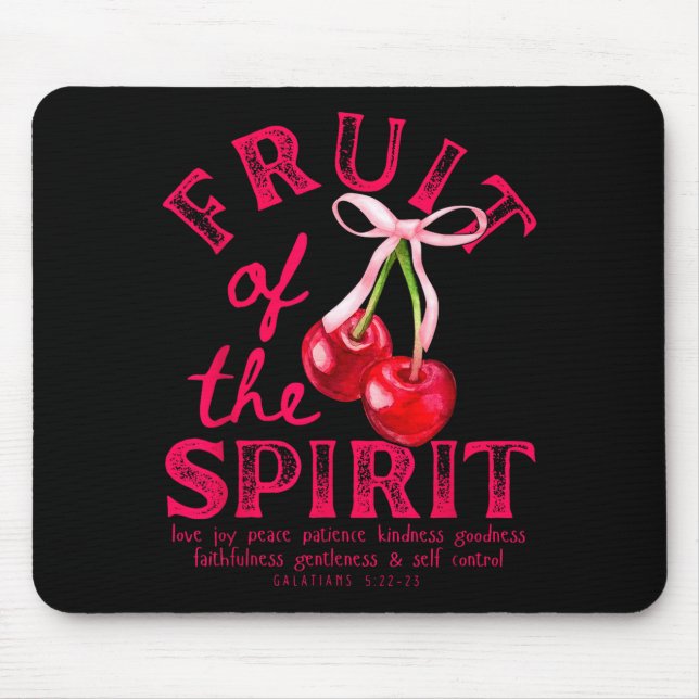Frucht des Geistes Christliche Kokette Rosa Schlei Mousepad (Vorne)