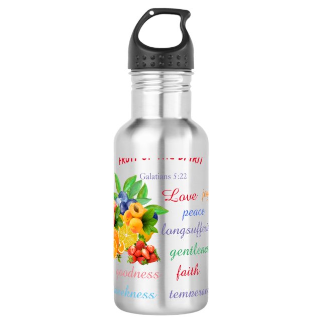 Frucht des Geistes  Edelstahlflasche (Vorderseite)