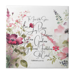 Frucht des Geistes rosa floral Fliese