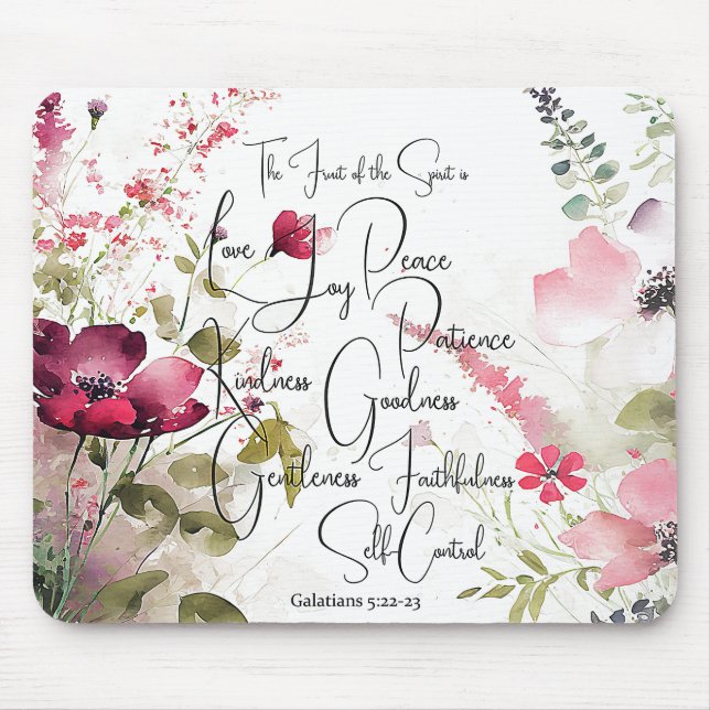 Frucht des Geistes rosa floral Mousepad (Vorne)