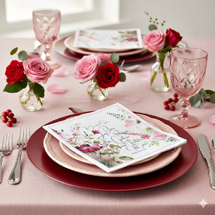 Frucht des Geistes rosa floral Serviette
