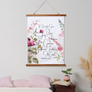 Frucht des Geistes rosa floral Wandteppich Mit Holzrahmen