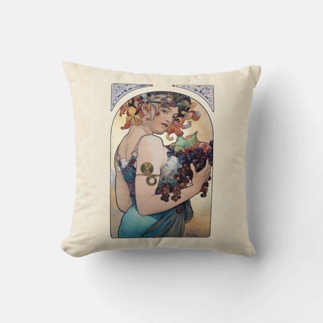 Frucht durch Alfons Mucha 1897 Kissen (Vorderseite)