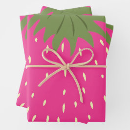 Frucht Erdbeere Geschenkpapier Set