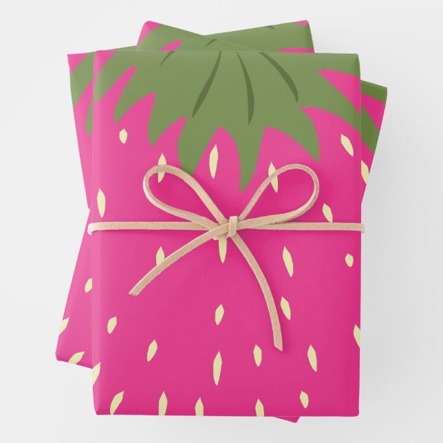 Frucht Erdbeere Geschenkpapier Set (Beispiel)