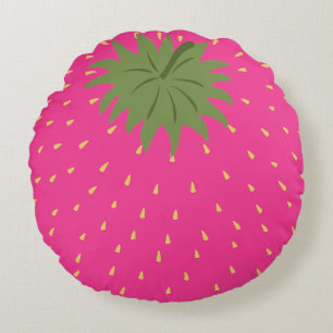 Frucht Erdbeere Rundes Kissen