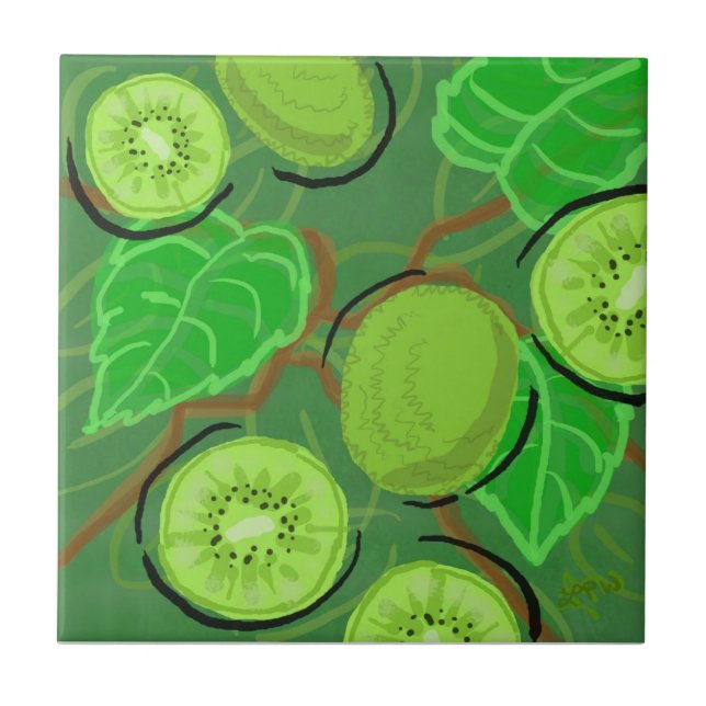 Frucht-Fliese:  Kiwis Fliese (Vorderseite)