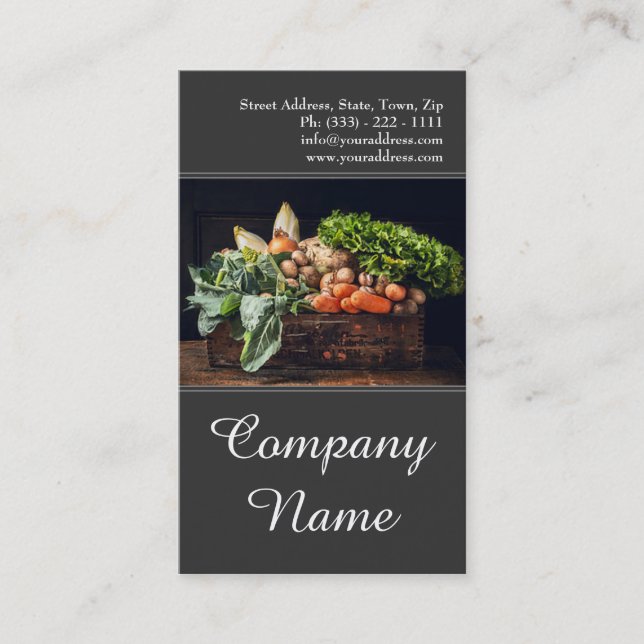 Frucht-Gemüse-gesundes Lebens-Vintage Karte (Vorderseite)