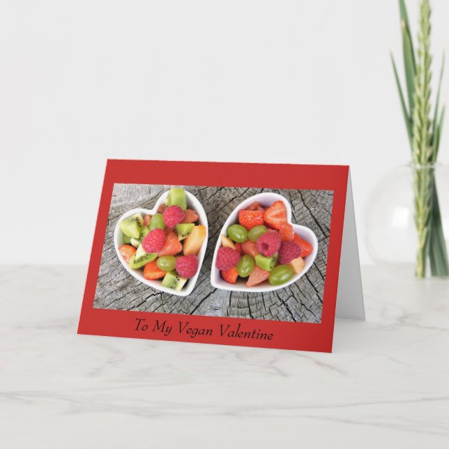 Frucht höhlt vegane Valentine-Karte Feiertagskarte (Vorderseite)