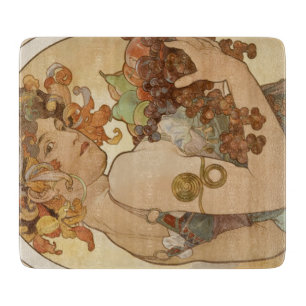 Frucht (Jugendstil) (Frauenporträt) (Früchte) Schneidebrett