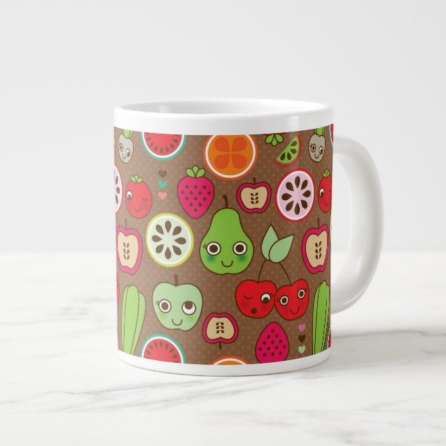 Frucht-Küchen-Muster Jumbo-Tasse (Vorderseite Rechts)