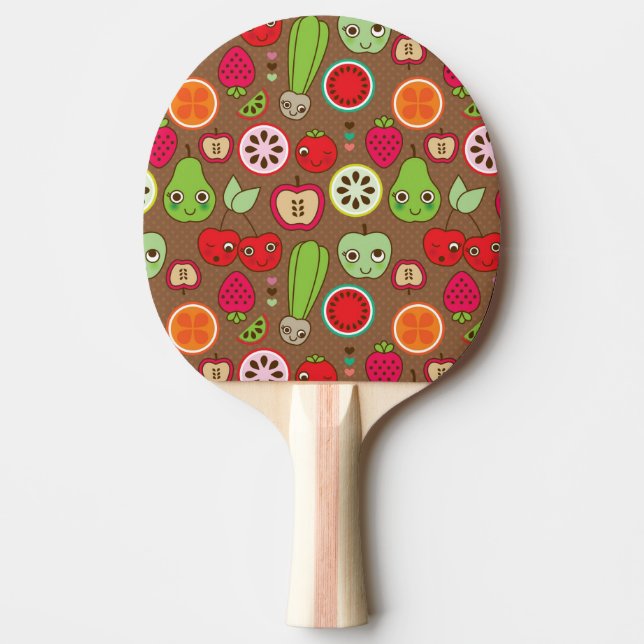 Frucht-Küchen-Muster Tischtennis Schläger (Vorderseite)