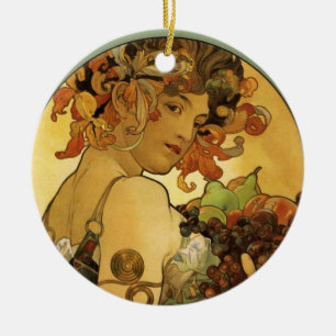 Frucht-Malerei Alphonse Mucha Keramik Ornament