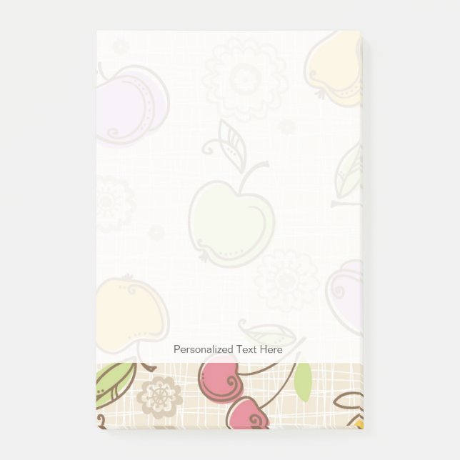 Frucht-Muster Post-it Klebezettel (Vorderseite)