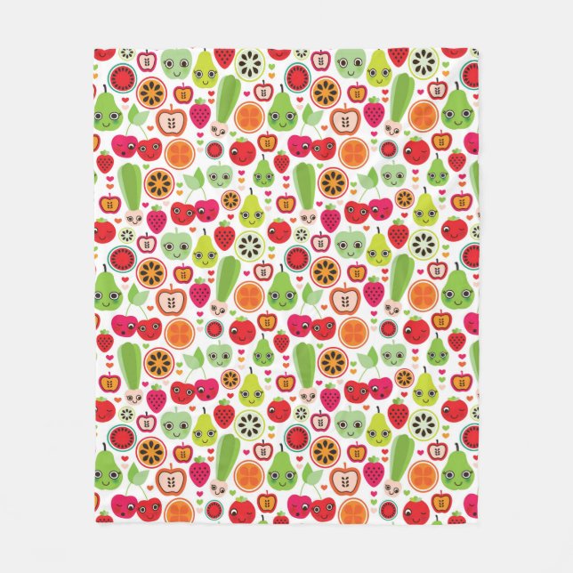 Frucht scherzt Illustrationsapfel Fleecedecke (Vorderseite)