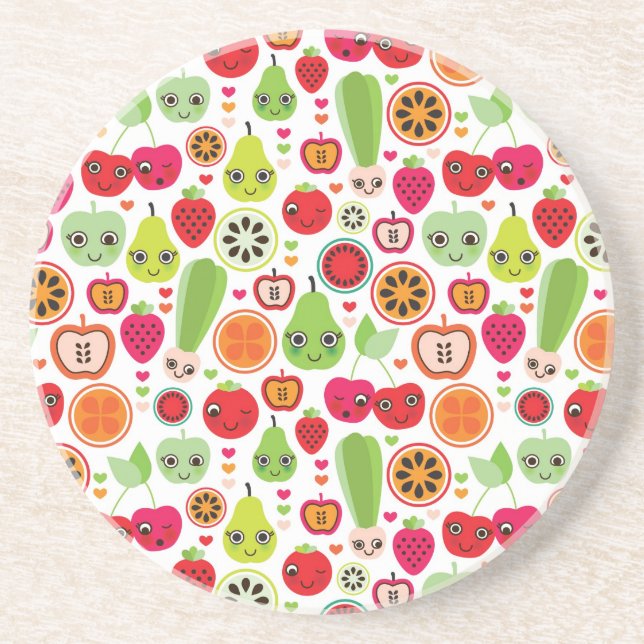Frucht scherzt Illustrationsapfel Getränkeuntersetzer (Vorne)